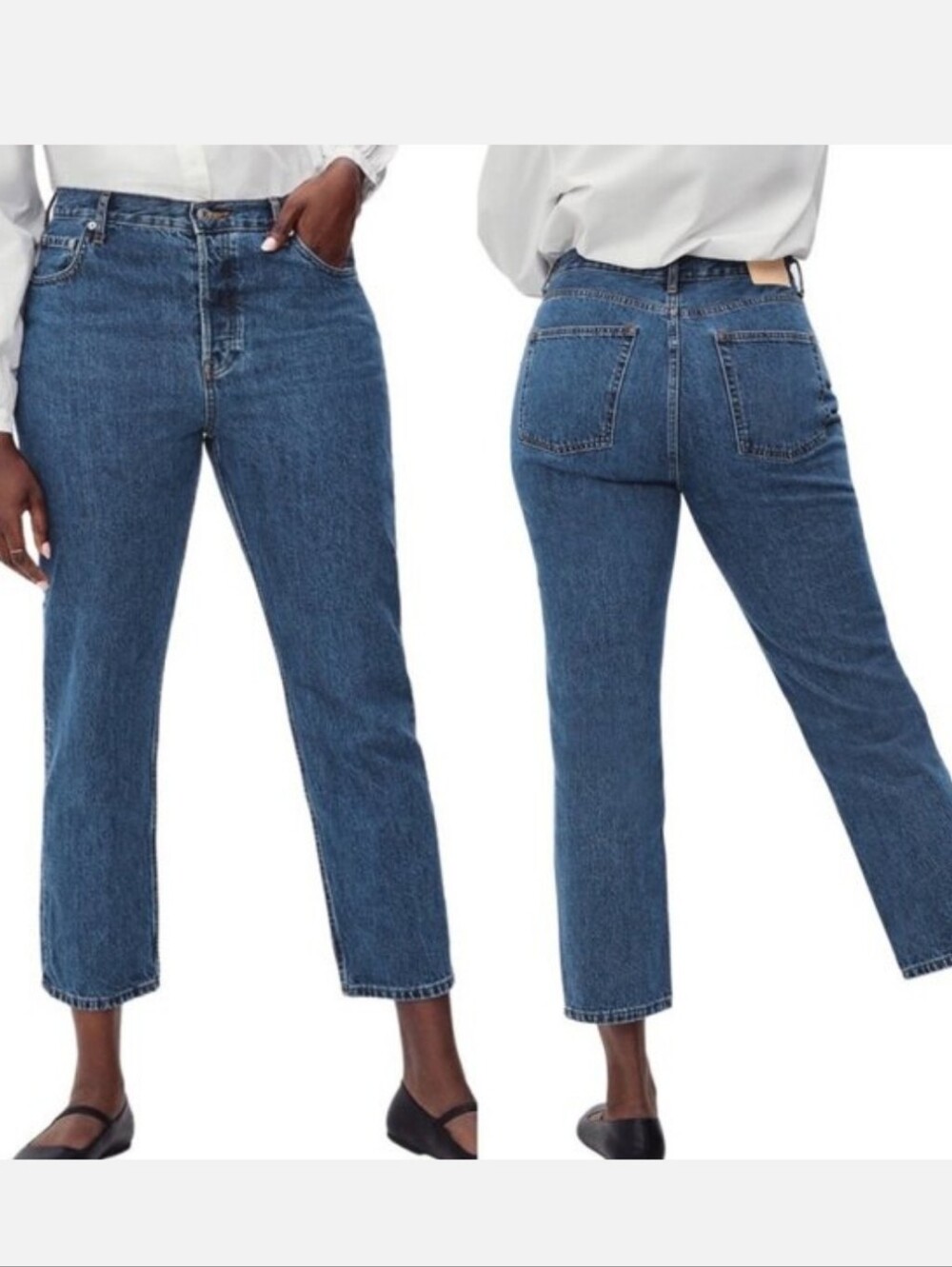 Everlane The Curvy 90s Cheeky Straight Jean 28 Ankle Organic Cotton Medium Wash